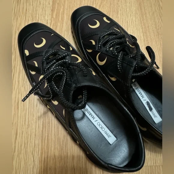 Jimmy Choo x Marine Serre printed leather-trimmed sneakers